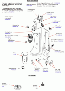 Diagram Diagram and Parts List for HMD200-DB-C  Hamilton Beach Drink Mixer